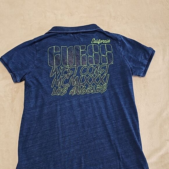 GUESS Big Boys Short Sleeve Textured Knit Polo Shirt, Size 18 - Picture 8 of 9